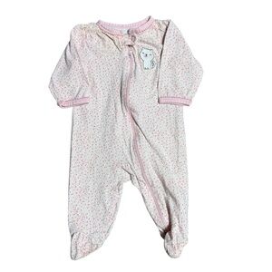 Carter's Baby Girl Pink and White Footie Pajamas Size 3 Months
